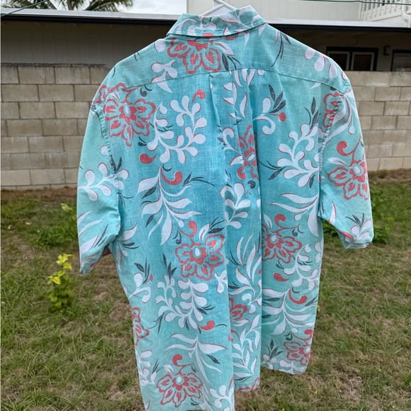 Reyn Spooner Floral Teal Men's Shirt - Picture 4 of 8